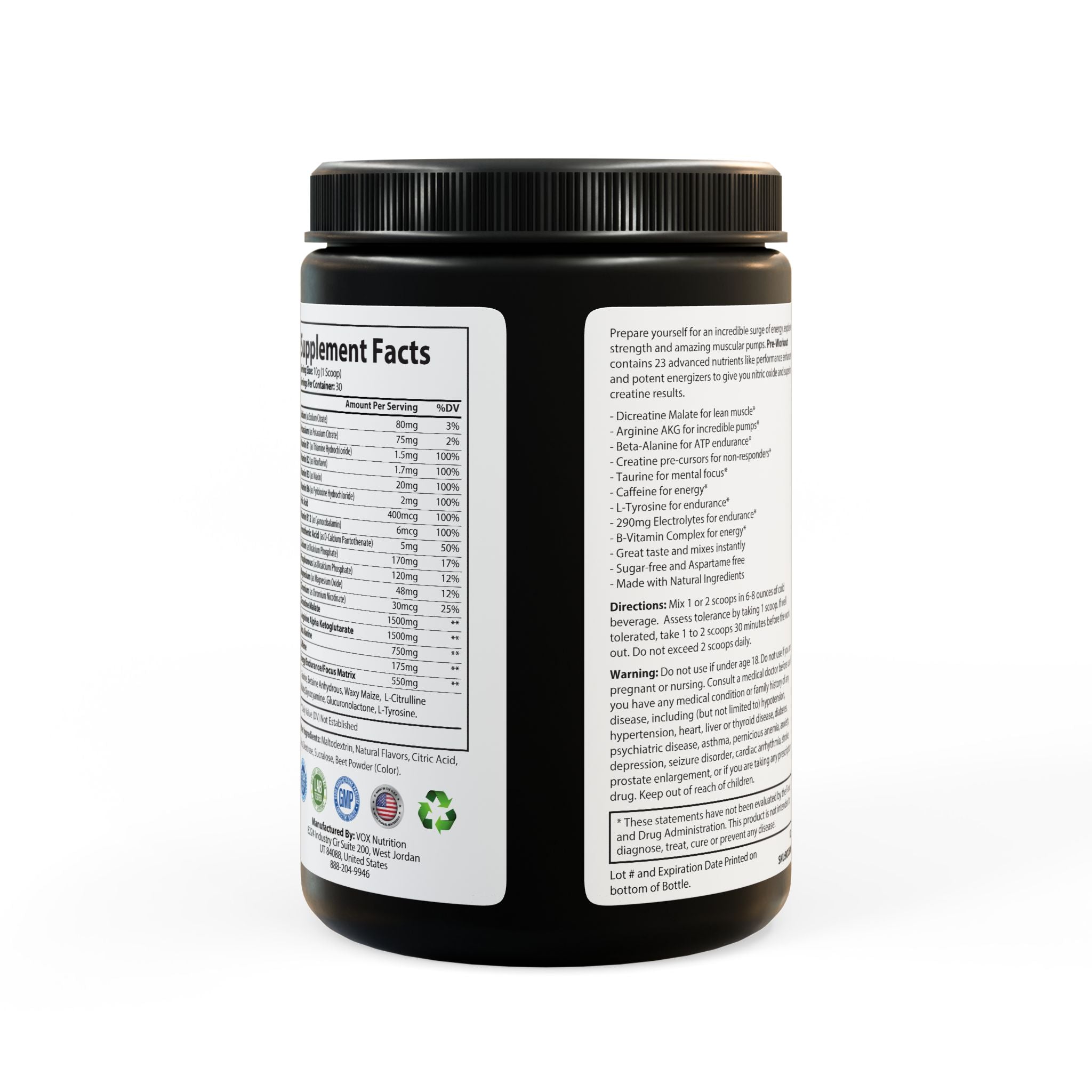 AFTERHOURS Pre-Workout Supplement, Watermelon (300g, 10.58oz)